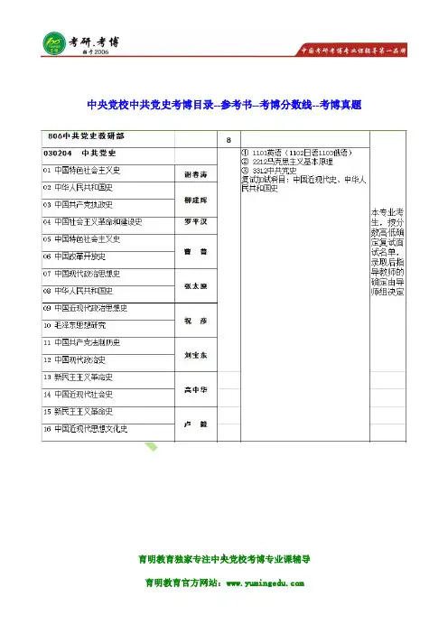 2016年中央党校中共党史3312中共党史考博真题