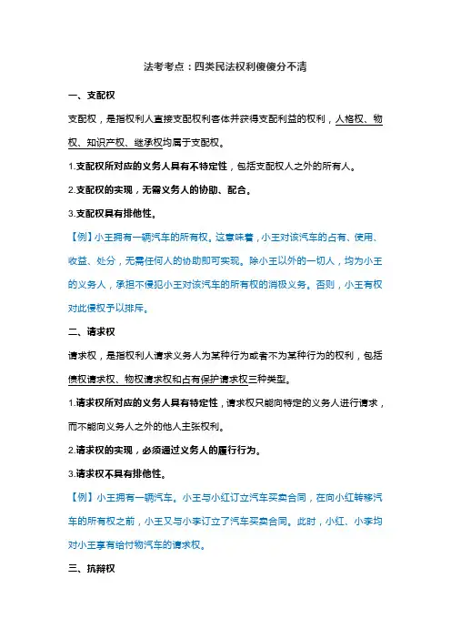 法考考点：四类民法权利傻傻分不清