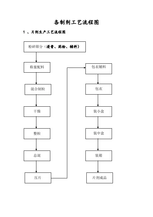 (完整版)各制剂工艺流程图