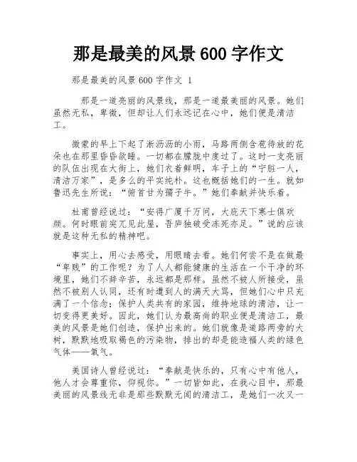 那是最美的风景600字作文