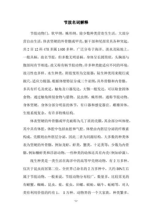 节肢名词解释