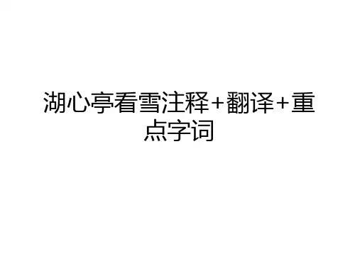 最新湖心亭看雪注释+翻译+重点字词资料讲解