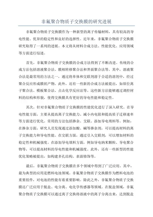非氟聚合物质子交换膜的研究进展
