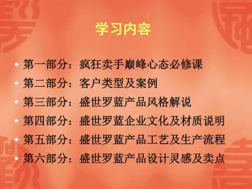 盛世罗蓝家具导购店长培训