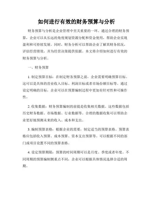 如何进行有效的财务预算与分析