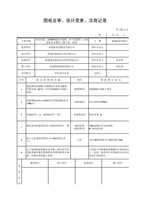 图纸会审表格(新)-人防