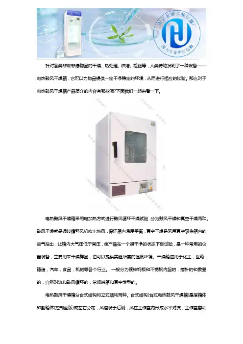 电热鼓风干燥箱产品简介