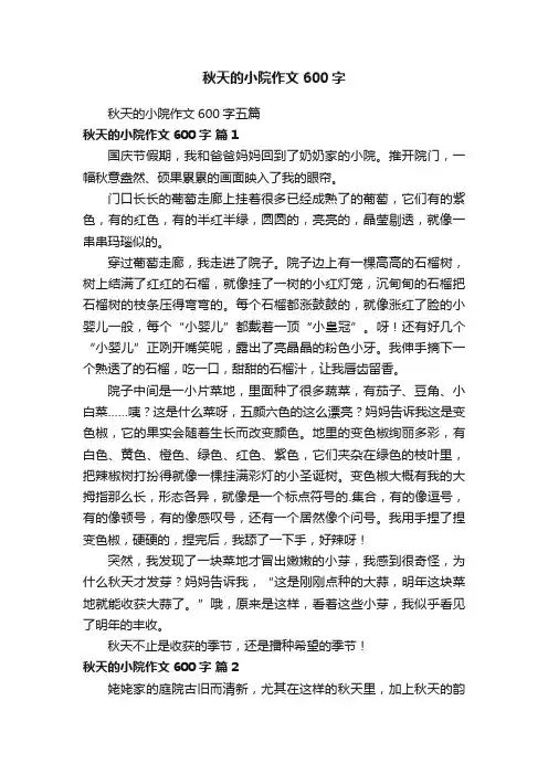 秋天的小院作文600字五篇
