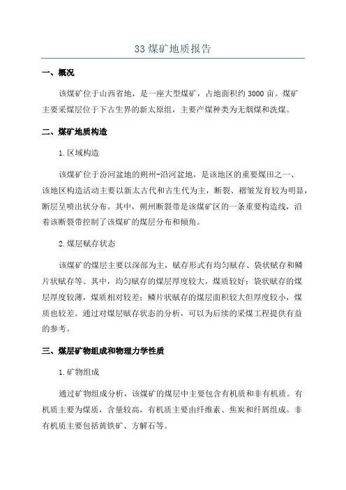 33煤矿地质报告