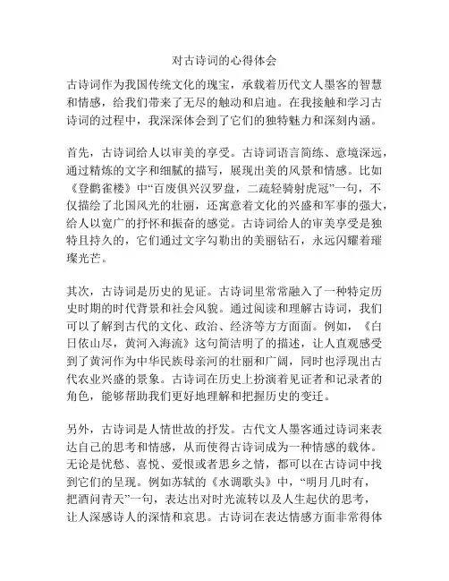 对古诗词的心得体会