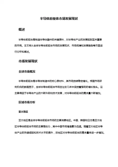2024年半导体前驱体市场发展现状