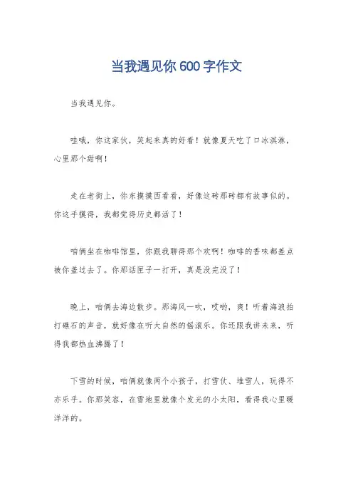 当我遇见你600字作文