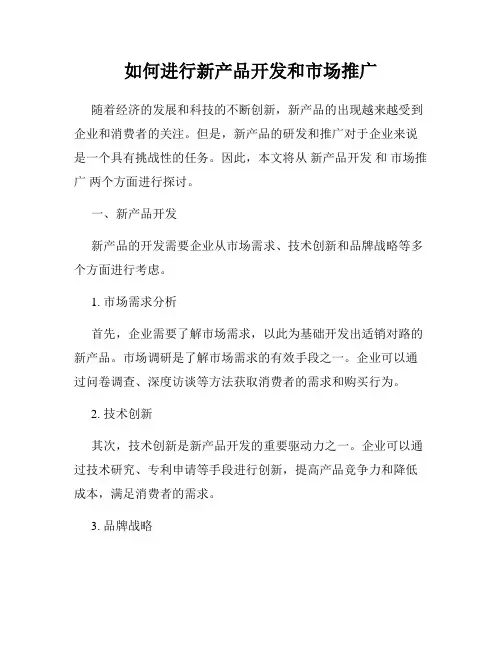 如何进行新产品开发和市场推广