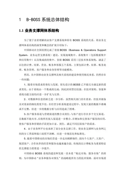 中国移动B-BOSS系统总体结构