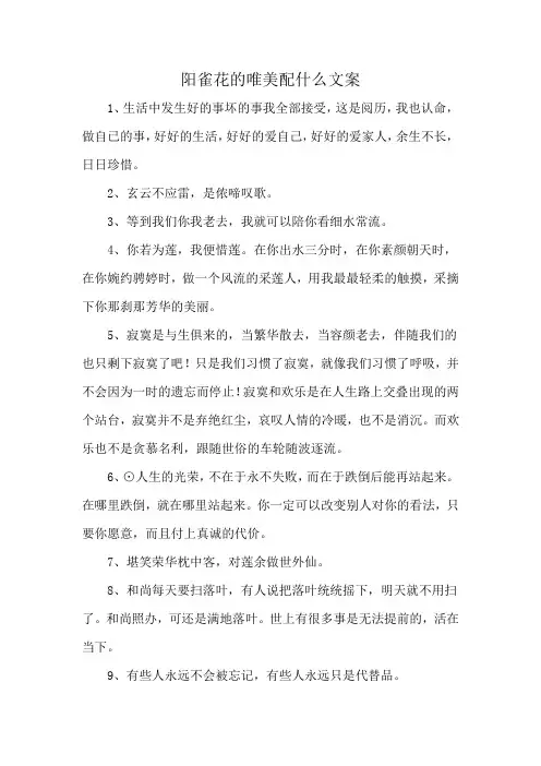 阳雀花的唯美配什么文案