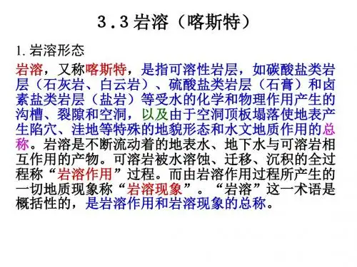 岩溶区(喀斯特)-PPT精品文档