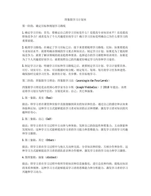 四象限学习计划本