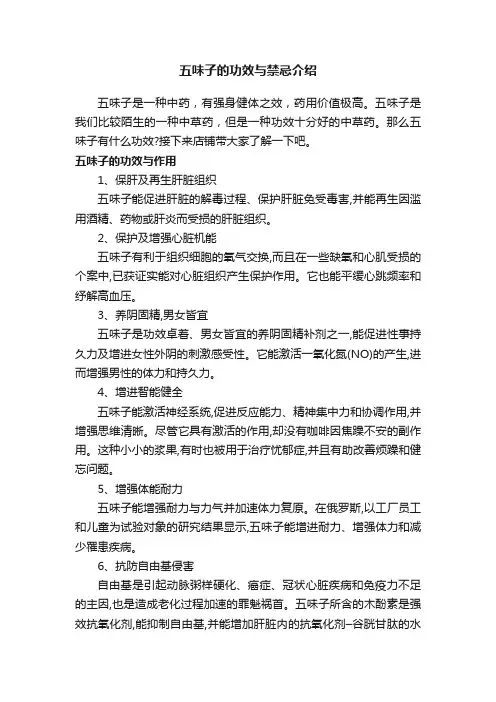 五味子的功效与禁忌介绍