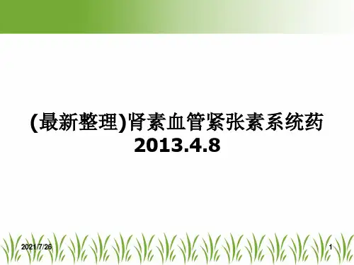 (最新整理)肾素血管紧张素系统药2013.4.8