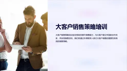 大客户销售策略培训