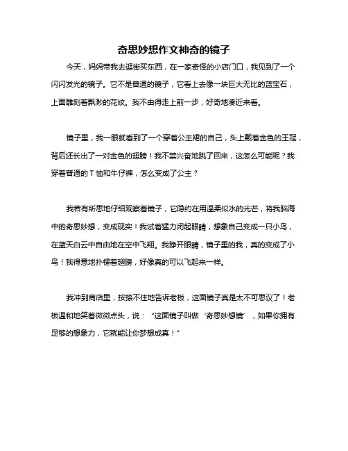 奇思妙想作文神奇的镜子