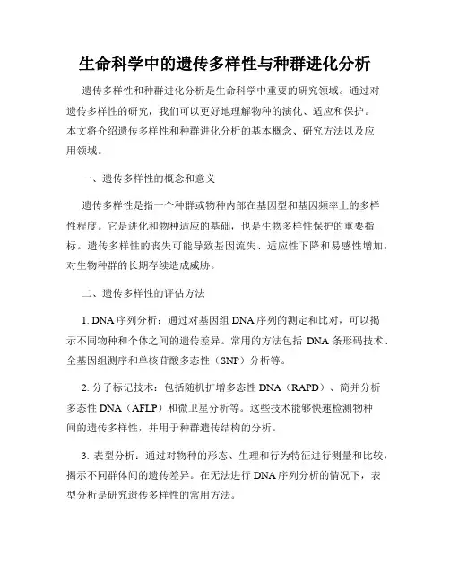 生命科学中的遗传多样性与种群进化分析