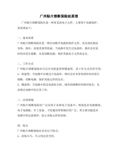 广州贴片熔断保险丝原理