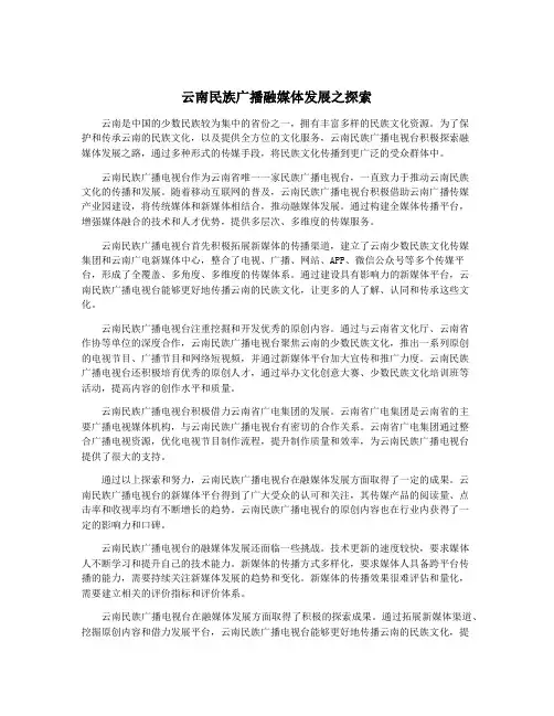云南民族广播融媒体发展之探索
