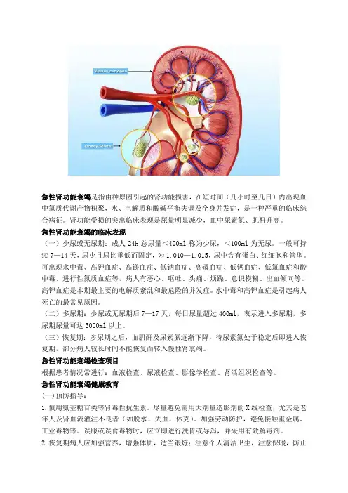 急性肾功能衰竭健康教育