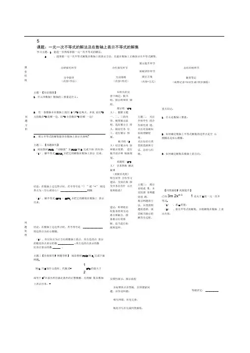 用数轴表示不等式的解集