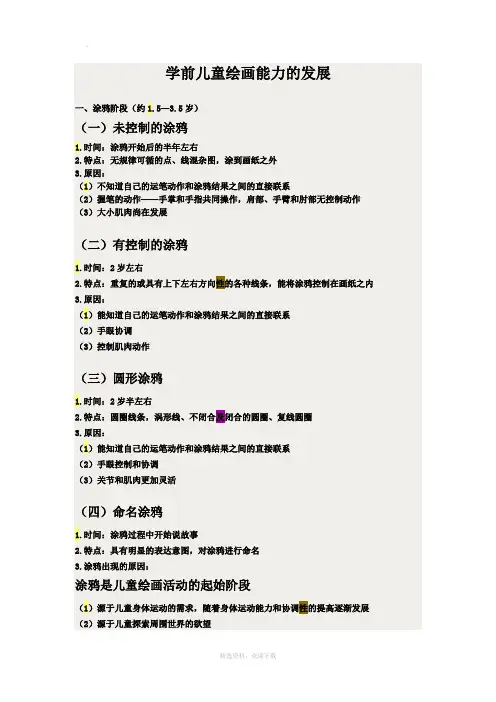 学前儿童绘画能力的发展