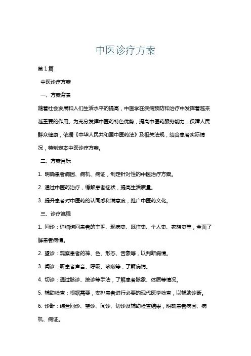 中医诊疗方案