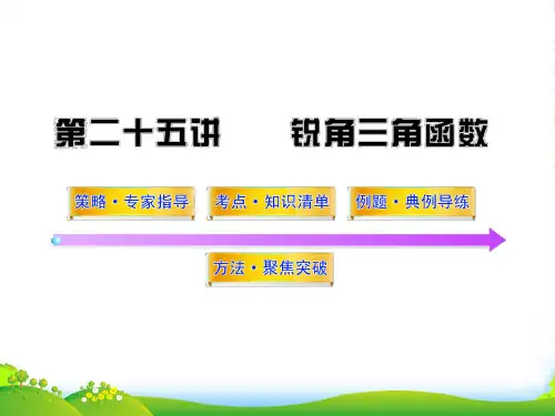 中考数学 第二十五讲锐角三角函数课件（含10 11真题）