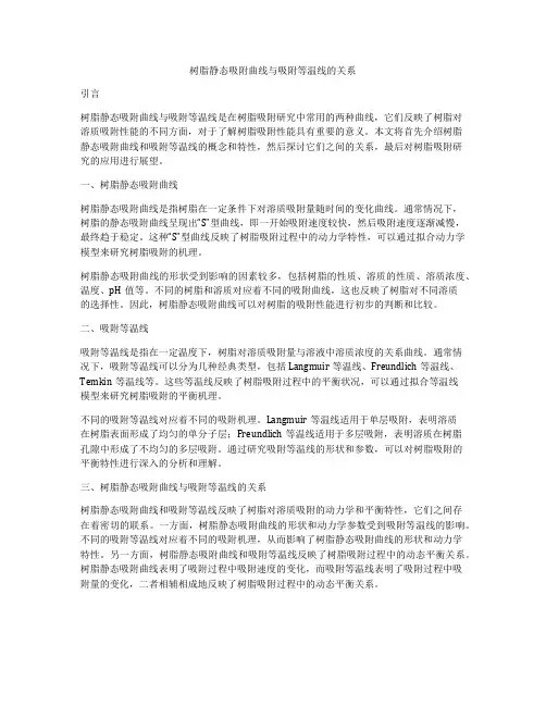 树脂静态吸附曲线与吸附等温线的关系