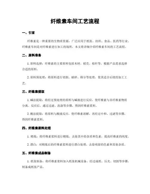 纤维素车间工艺流程