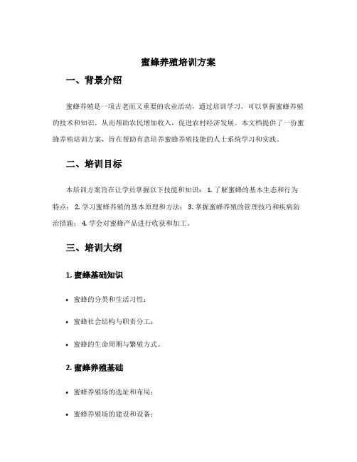 蜜蜂养殖培训方案