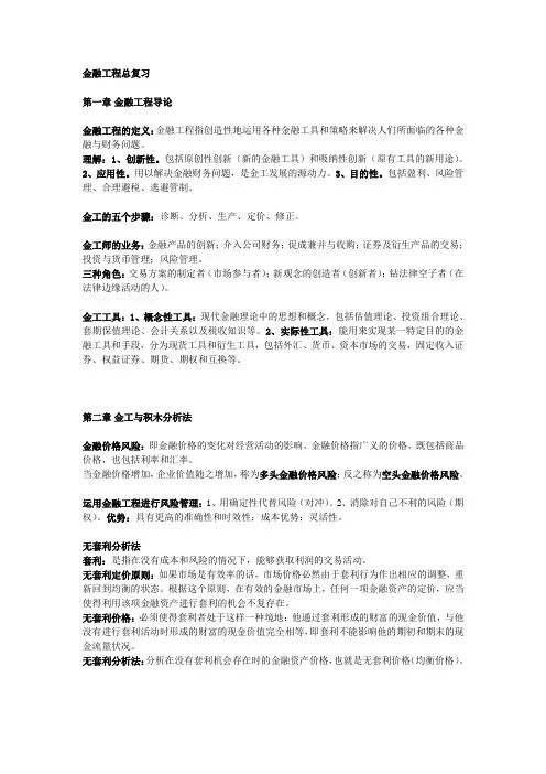 金融工程总复习