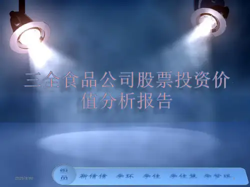 三全食品分析 PPT课件