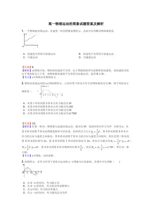 高一物理运动的图象试题答案及解析
