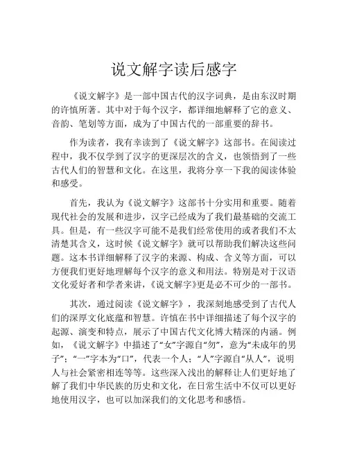说文解字读后感字