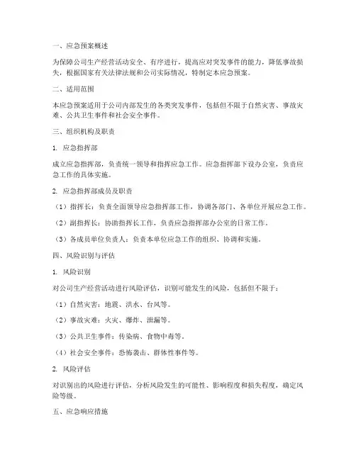 应急预案及风险控制措施