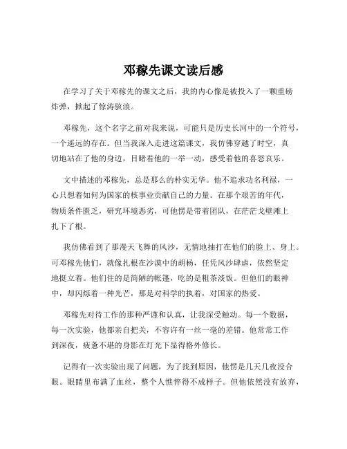 邓稼先课文读后感