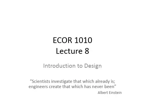 Lecture 8 - Introduction to Design