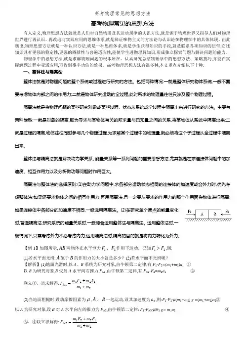 高考物理常见的思想方法