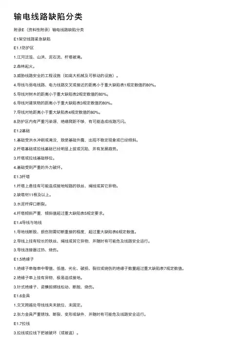 输电线路缺陷分类