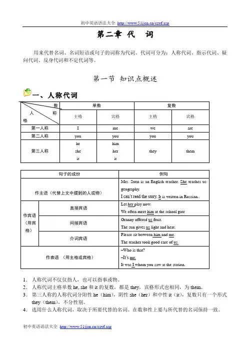 【精选】英语语法知识之代词