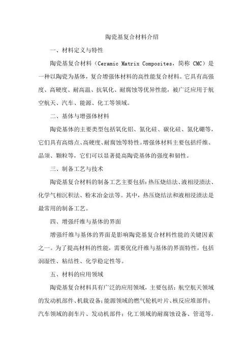 陶瓷基复合材料介绍