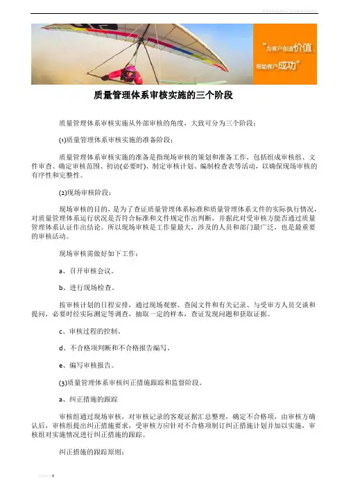 质量管理体系审核实施的三个阶段