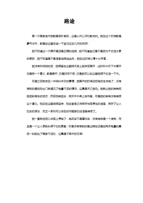 路途作文高中800字