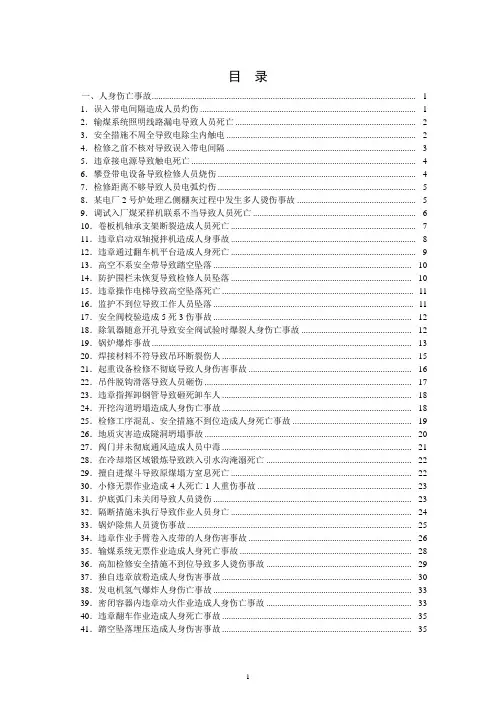 电力生产典型事故案例汇编